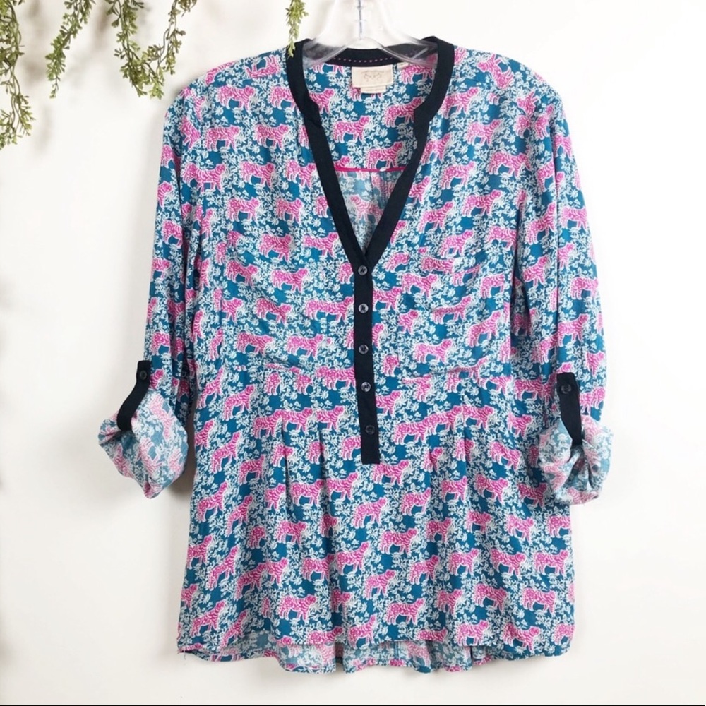 🔥Anthropologie Vanessa Virginia Tiger Blouse